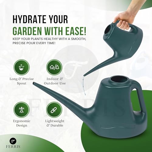 FERRIS | 1 Litre Watering Can for Indoor & Outdoor Plants – Small Watering Can with Long Spout for Precise Watering – Ideal for Bonsai, Flowers, Gardening & Greenhouses – Strong Durable Build (Green) 2 FERRIS | 1 Litre Watering Can for Indoor & Outdoor Plants – Small Watering Can with Long Spout for Precise Watering – Ideal for Bonsai, Flowers, Gardening & Greenhouses – Strong Durable Build (Green) - Image 2