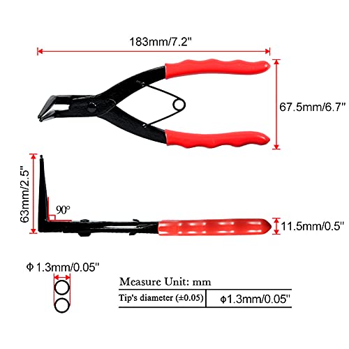 Speedwox Master Cylinder Snap Ring Pliers, 90 Degree Bent Nose Pliers With Red Pvc Handles, Internal Snap Ring Pliers, Circlip Snap Ring Pliers, Internal Ring Remover For Motorcycles Trucks Cars #TOP4