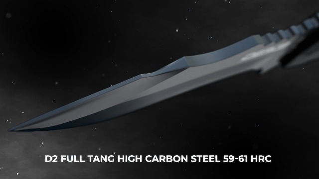 OERLA OLK-D46 Tactical Fixed Blade – D2 Steel Full Tang Survival Tool with Kydex Sheath & G10 Handle for Camping, Hunting, Bushcraft