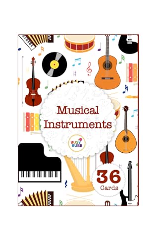 Image of Musical Instruments Flash Cards | 36 Laminated Cards | Age Group: 2-4 Years | Science Educational & Fun Activity for Kids