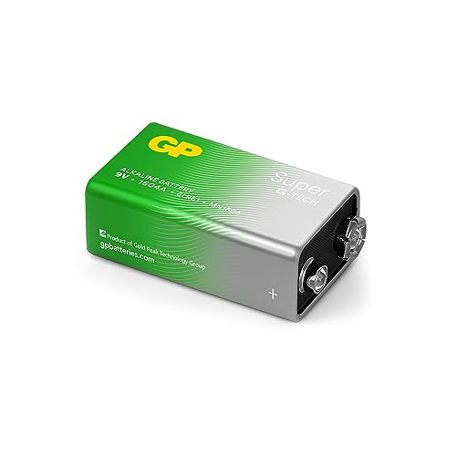 GP Batería de Bloque súper alcalina de 9 V, batería de Bloque 6LR61 de 9 V, con Alta Densidad energética, tecnología G-Tech Longlife, Paquete de 1