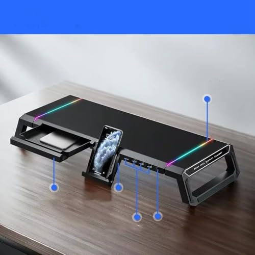 Support d'écran pour PC gain de place avec chargeur USB - 5