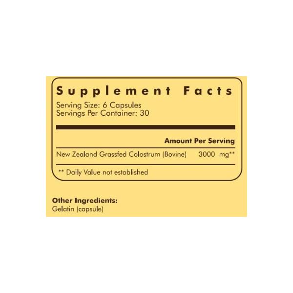 Ancestral-Supplements-Grass-Fed-Colostrum--Supports-Immune-Gut-Growth-and-Repair-180-Capsules Ancestral Supplements Grass Fed Beef Colostrum Supplement, 3000 mg, Offers Immune Support and Promotes Gut Health, Athletic Performance, Healthy Iron Levels, Growth and Repair, Non GMO, 180 Capsules