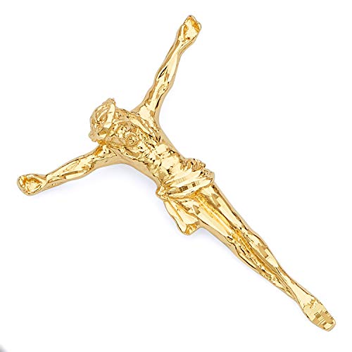 14k REAL Yellow Gold Religious Jesus Christ Body Charm Pendant