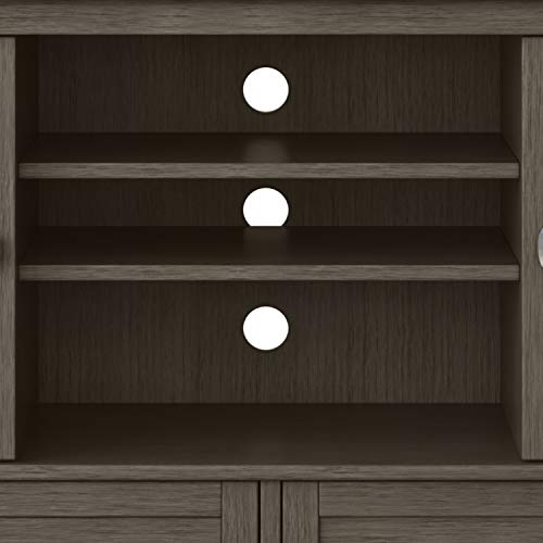 Simplihome Warm Shaker Solid Wood Universal Tv Media Stand, 47 Inch Wide, Transitional, Living Room Entertainment Center, Storage Cabinet, For Flat Screen Tvs Up To 55 Inches In Farmhouse Grey #TOP7