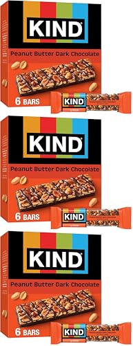 Image of KIND Nut Bars, Peanut Butter Dark Chocolate, Healthy Snacks, Gluten Free, 8g Protein, 6 Count (Pack of 3)