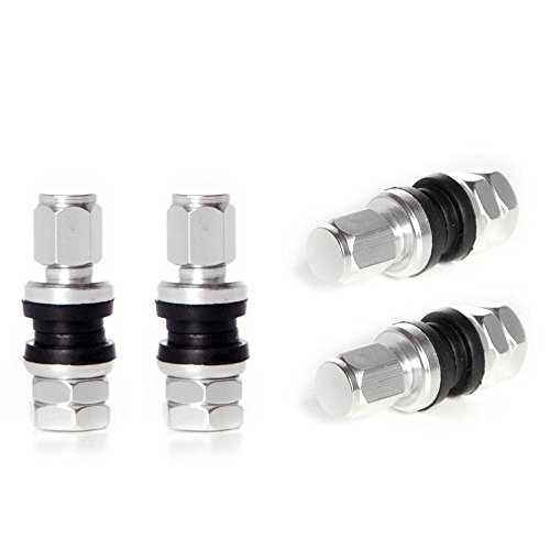 Circuit Performance VS33 Shorty Silver Aluminum Bolt-in Valve Stems (Set of 4)