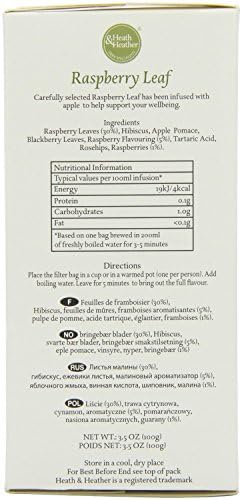 Heath & Heather Raspberry Leaf Tea 50bags (Pack of 1)