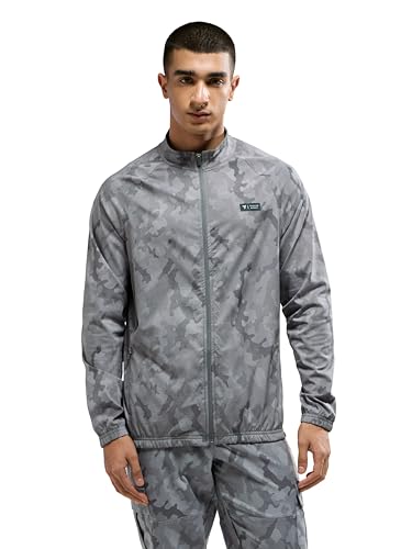 Image of TECHNOSPORT Men's Slim Fit Printed Regular Jacket With TS Flexi, SPF50+, Quick Dry for Regular Use