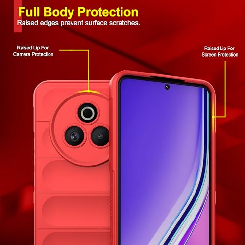 Image of Zapcase Back Case Cover for Realme P3 Pro 5G | Compatible for Realme P3 Pro 5G Back Cover | Liquid Silicon Magic Case with Camera Protection | Red