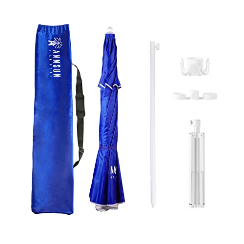 Ammsun Shade Umbrella, Premium Portable Umbrella With Stand, 6.5Ft Lightweight Sports Umbrella For Sporting Games, Adjustable Instant Sun Protection And Easy To Carry,Blue #TOP3