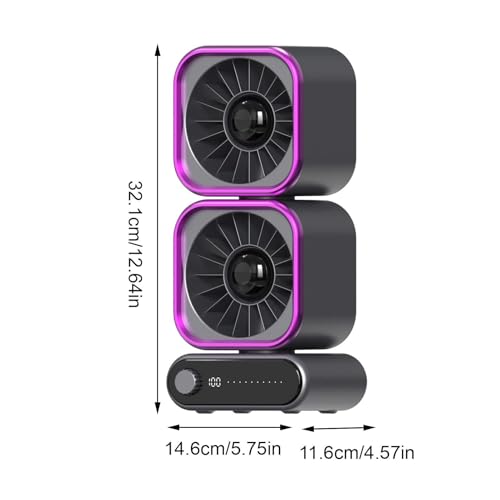 Ventilateur de table 100 vitesses à double tête oscillante et autonome