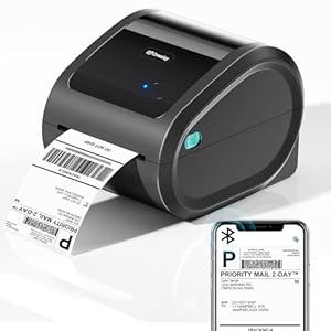 Bluetooth Thermal Label Printer 4×6 – D520BT Thermal Shipping Label Printer for Small Business, Wireless Label Printer with Built-in Label Holder, Compatible with USPS, Shopify