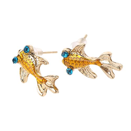 XIANGBEI Cute Vivid Tiny Goldfish Stud Pendientes para mujer Joyería de moda