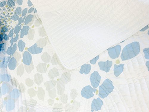 image for Cozy Line Home Fashions Verenda Flowers Blue White Floral Print Patter