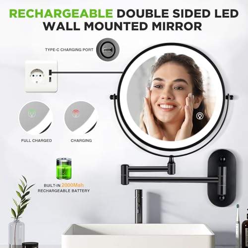 Vorremirr WM85BK-15X Wall Mounted Makeup Mirror: 1X/15X Magnifying Mirror thumb #4