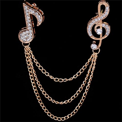 Image of 2PCS Music Note Brooch Pin for Women Dainty Elegant Rhinestone Pearl Note Treble Clef Brooch Musician Party Dance Banquet Clothes Accessorie Jewelry