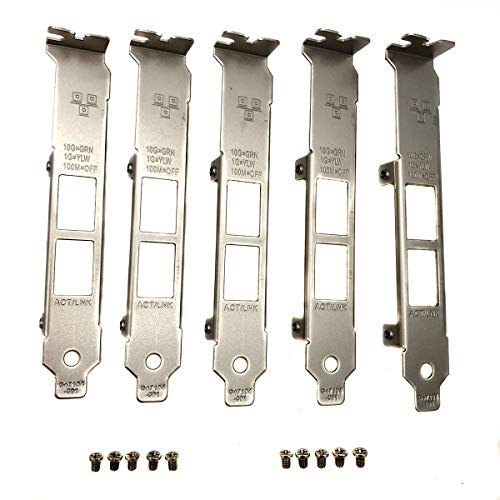 spartshome 5pcs Generic Full Height Brackets with Screws Replacement for Intel X540-T2 X550-T2 Network Card