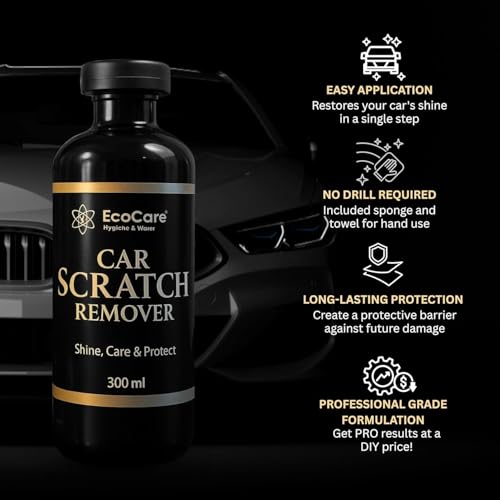 Image of EcoCare Car Scratch Remover Wax Polish for Vehicles | Repair Deep Scratches Swirl Remover and Paint Restorer Kit with Microfiber Cloth Polishing & Waxing Set for Cars, Bikes & Ev's 300ML (Pack Of 2)