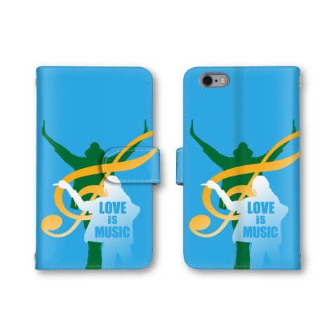 �y�m�[�u�����h�i�z ZenFone 2 Laser �p ZE500KL �Ή� �X�}�z�P�[�X �蒠�^ ���� ���y LOVE is MUSIC �u���[ �� ���킢�� �������