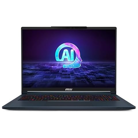 MSI Stealth 16 AI Studio 16” 240Hz QHD+ Gaming Laptop: Intel Core Ultra 9-185H, NVIDIA Geforce RTX 4070, 64GB DDR5, 1TB NVMe SSD, Thunderbolt 4, Win 11 Pro: Star Blue A1VGG-036US Cover