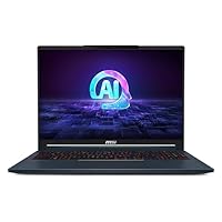 MSI Stealth 16 AI Studio 16” 240Hz QHD+ Gaming Laptop: Intel Core Ultra 9-185H, NVIDIA Geforce RTX 4070, 64GB DDR5, 1TB NVMe SSD, Thunderbolt 4, Win 11 Pro: Star Blue A1VGG-036US