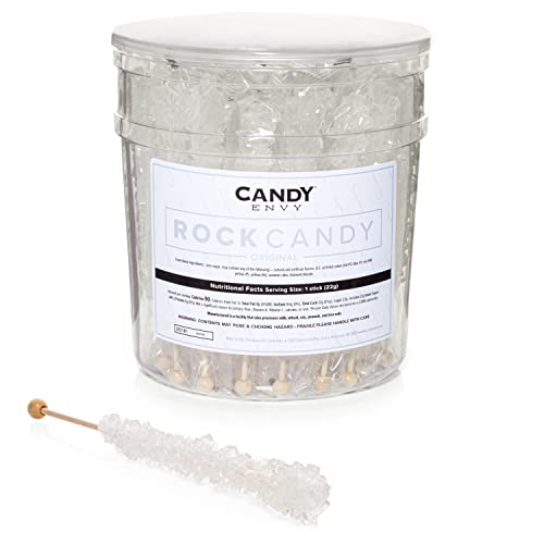 White Rock Candy Crystal Sticks - Original Sugar Flavored - 36 Indiv. Wrapped #TOP21