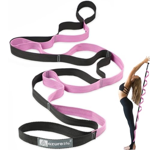 A AZURELIFE Premium Durable Stretch Straps with Loops, Stretching Strap