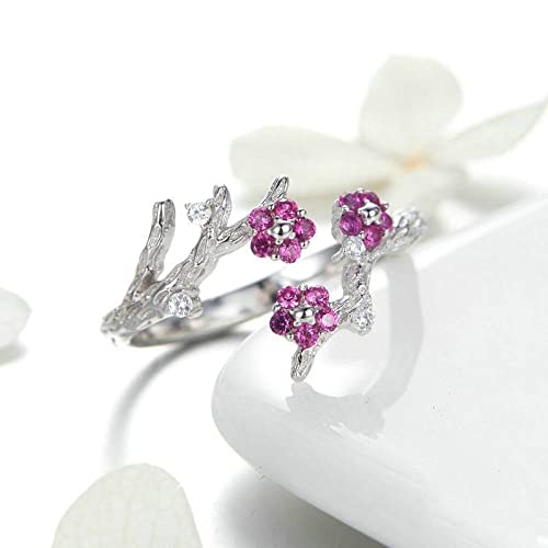 Anneau réglable fleurs de prun bague ajustable contre doigts gonflés - 2