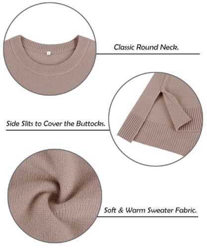 Image of TIYOMI Plus Size Sweaters for Women Oversized Pullover Crewneck Sweater Knit Side Split Casual Sweaters Fall Winter XL-5XL