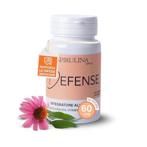 Difese Immunitarie con Vitamina C, D e Zinco – Echinacea, Astragalo, Andrographis e Spirulina – 90 compresse da 600 mg