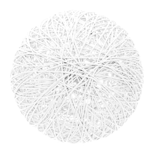 Holibanna 藤編丸型ランプシェード 和風吊り下げ灯具用 クラフト手編みボール形状 電球用カバー 柔らかな拡散照明 レストラン カフェ 茶室向