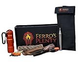 Ferro Rod fire Starter| Flint and Steel fire Starter kit| Waterproof Matches Survival kit with 3.5' Zinc Alloy case| Extra Match Striker| Strike Anywhere Matches| Flint fire Starter Survival Tool|