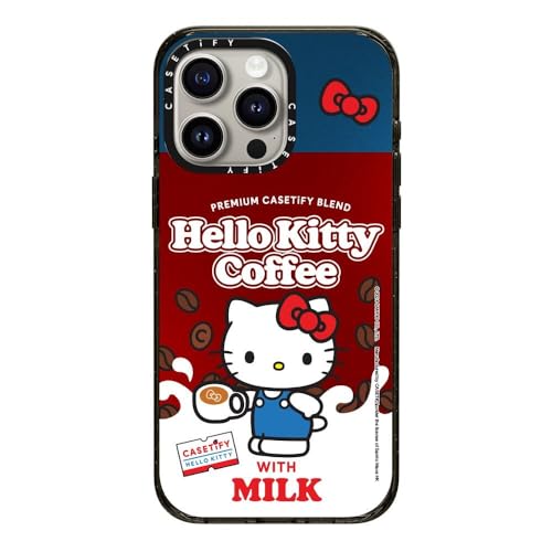 CASETiFY MagSafe �Ή��C���p�N�g iPhone 15 Pro Max �P�[�X [MIL�K�i���� (4x MIL-STD-810G) / 2.5m����̗����������N���A / Hello Kitty Co-Lab] - �N���A �u���b�N - H