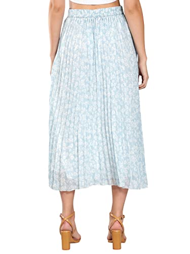 Image of NUEVOSDAMAS Floral Printed Pleated Navy /Multi Skirt