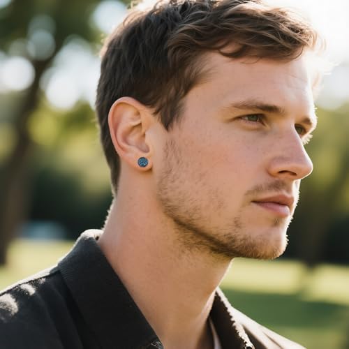 Turquoise Viking Earrings S925 Sterling Silver Viking Stud Earrings Jewelry Gifts For Men Women2