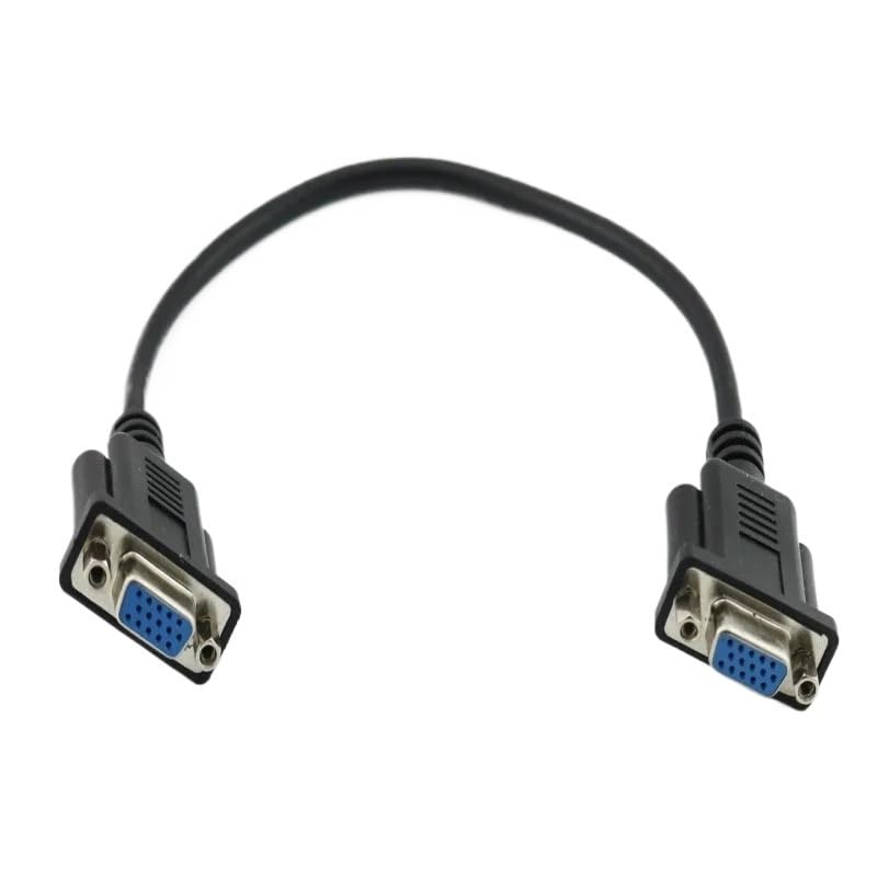 1 câble VGA 15 broches femelle vers femelle pour écran d'ordinateur Noir 30 cm