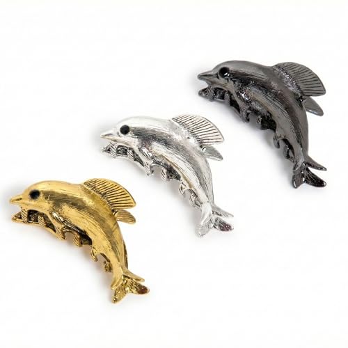 Image of Radhu & Kabby Dolphin Hair Claw Clip | Black, Silver & Gold Metal Claw Clip for Women & Girls | Strong Grip Stylish Dolphin Shape Hair Accessories | Pack of 3