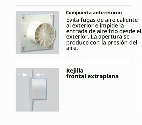 S&P 5210005400 DECOR-100 CRZ Extractores de Baño, 230V, 50Hz
