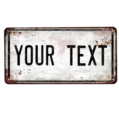 Placa metálica personalizada – Cartel vintage con texto propio, 9 colores, efecto óxido, decoración interior o exterior, regalo personalizado, 15x30 cm