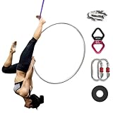 【UTILISATION LARGE】Largement utilisé à la maison, dans les studios de danse, dans les salles de sport et sur les lieux de spectacle. Il s'agit d'un kit complet de cerceaux aériens avec gréement, facile à installer. Possède plusieurs modes de configuration. Convient aux hommes et aux femmes. Capacité jusqu'à 300 kg. Ce cerceau aérien est entièrement testé et certifié.