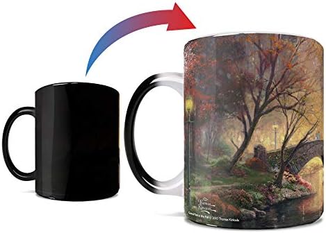 Morphing Mugs Thomas Kinkade - Central Park in the Fall - One 11 oz Color Changing Heat Sensitive Ceramic Mug – Image Revealed When HOT Liquid Is Added!