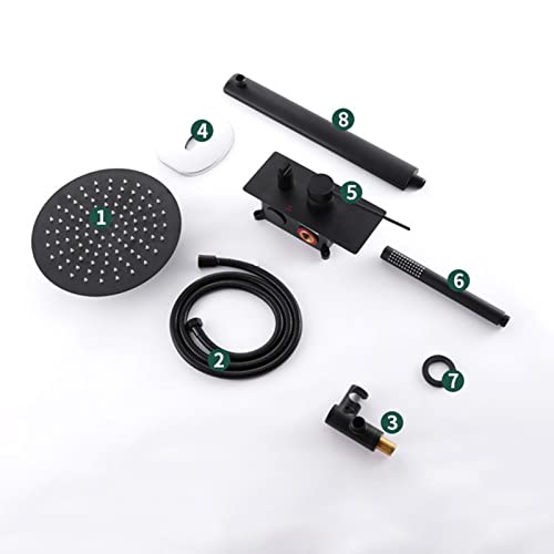 Robinet mitigeur de bain encastré 2 voies avec ensemble douche pluie