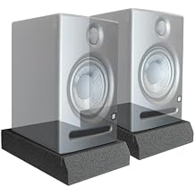 AxcessAbles Studio Monitor Isolation Pads for 3-5 Inch Speakers | High-Density Acoustic Foam Speaker Risers | Angled Sound Isolation Pads for Recording, Mixing, DJ, Home Studio