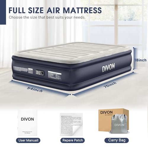 DIVON Air Mattress Full with Built in Pump,18''Raised Blow Up Mattress DN11 の商品画像 1