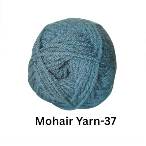 Image of VCR Mohair Nylon Greyish Blue Yarn, 100 Grams Hank, 196 Meters Length, Acrylic 75%, Mohair Nylon 25%, Pack of 1 Yarn, Soft Crosia Threads, Suitable for Winter Garments.