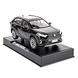 WAKAKAC Model Car 1/32 RAV4 Alloy Diecast Collectible Toy Car with Light and Sound Toy Vehicle Door Can Be Opened for Boys Kids Toddler Gift (Black)