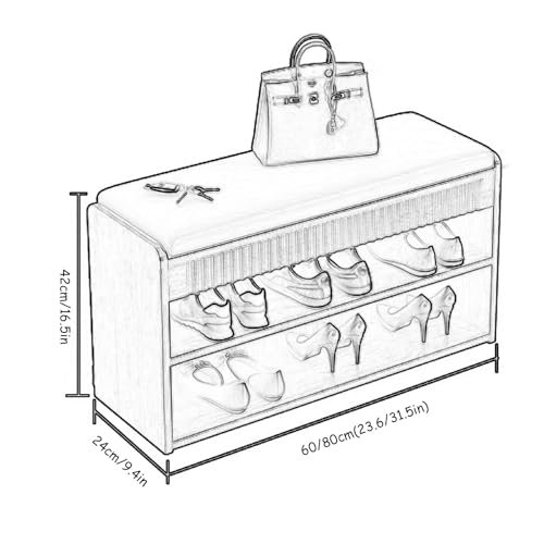 Banc à chaussures de rangement avec coussin en cuir synthétique robuste - 4