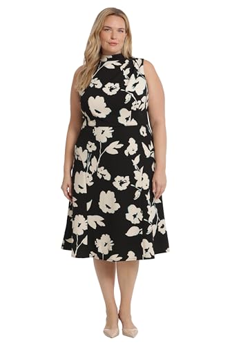 Image of Maggy London Women's Maggy London Women's Dresses High Neck Empire Waist Midi Dress Career Workwear