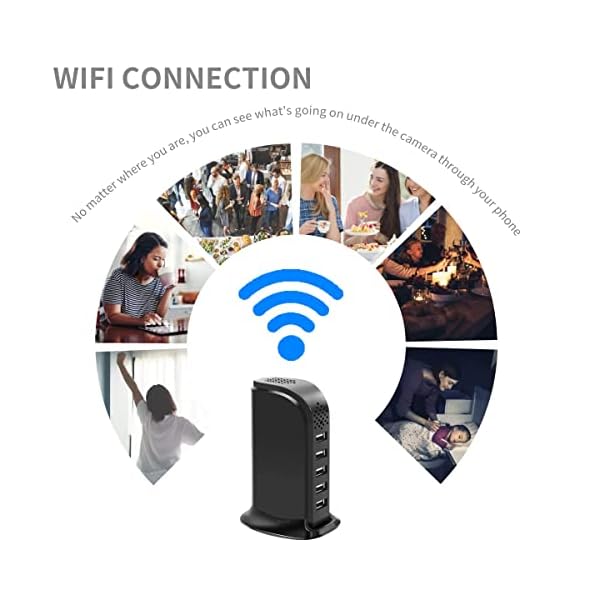 Hidden Camera USB Charger Camera WiFi USB Hub Camera Nanny Cam HD Wireless Security Cameras Indoor USB Tower Covert Cam with Motion Detection for Home Office Surveillance No Audio - Image 5